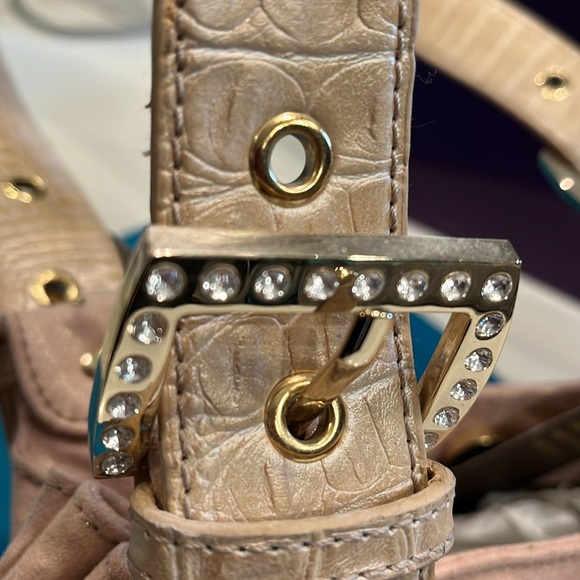 Pritzi Pink Blush Handbag. Has with a slight sparkle & Studs & Rhinestone - Picture 10 of 15